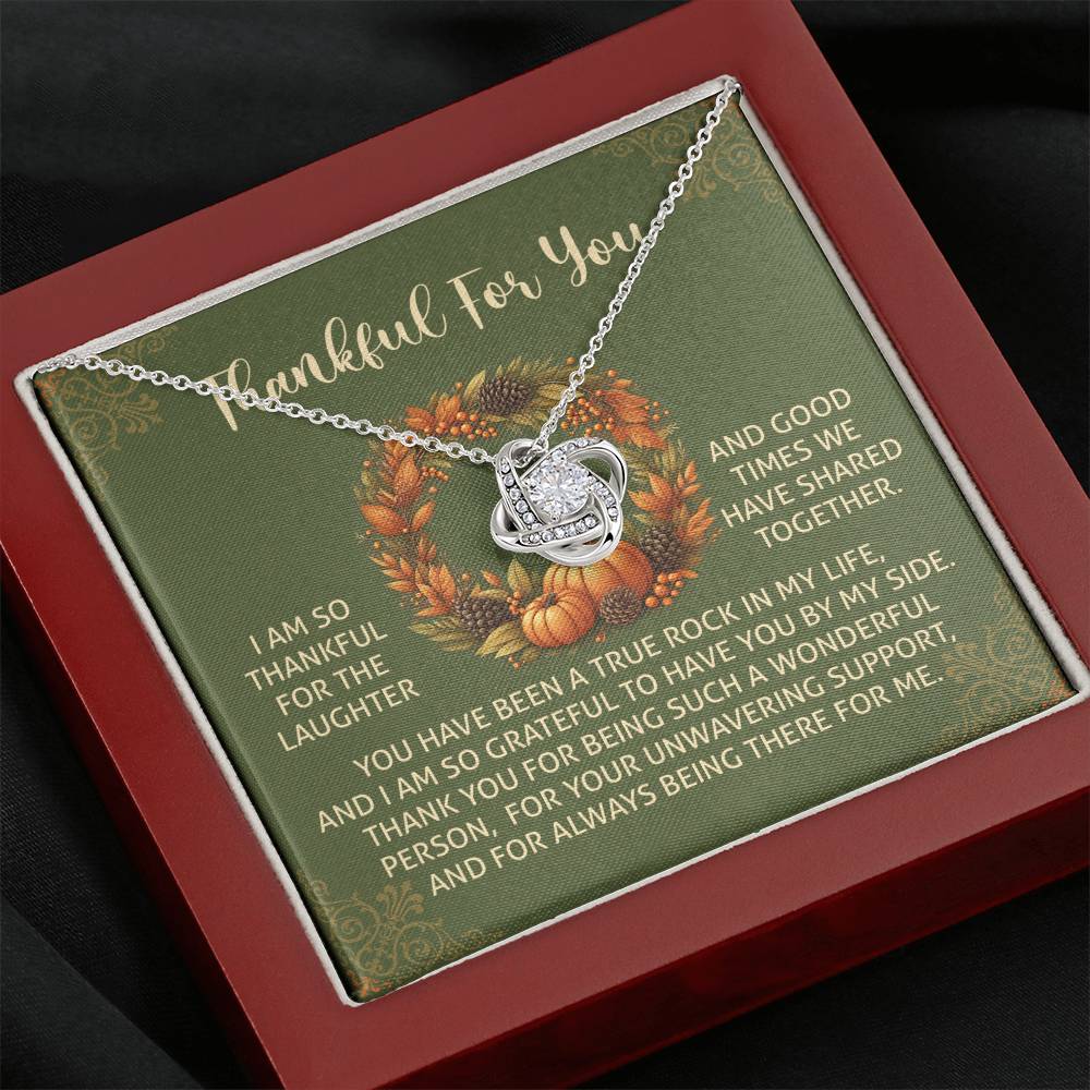 Thanksgiving By My Side Love Knot Necklace