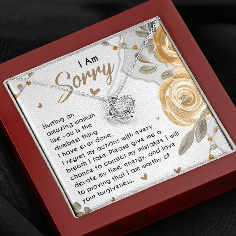 Sorry Amazing Woman Love Knot Necklace