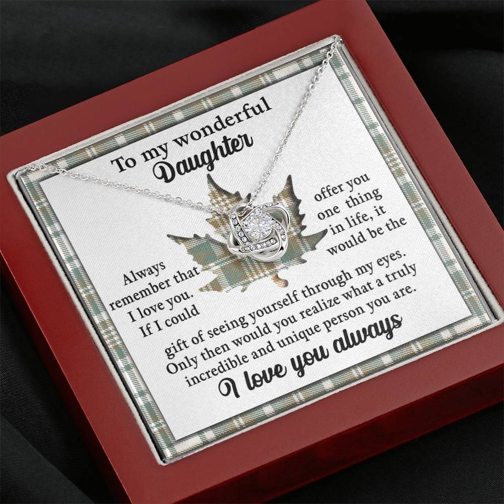 Daughter Through My Eyes Love Knot Necklace