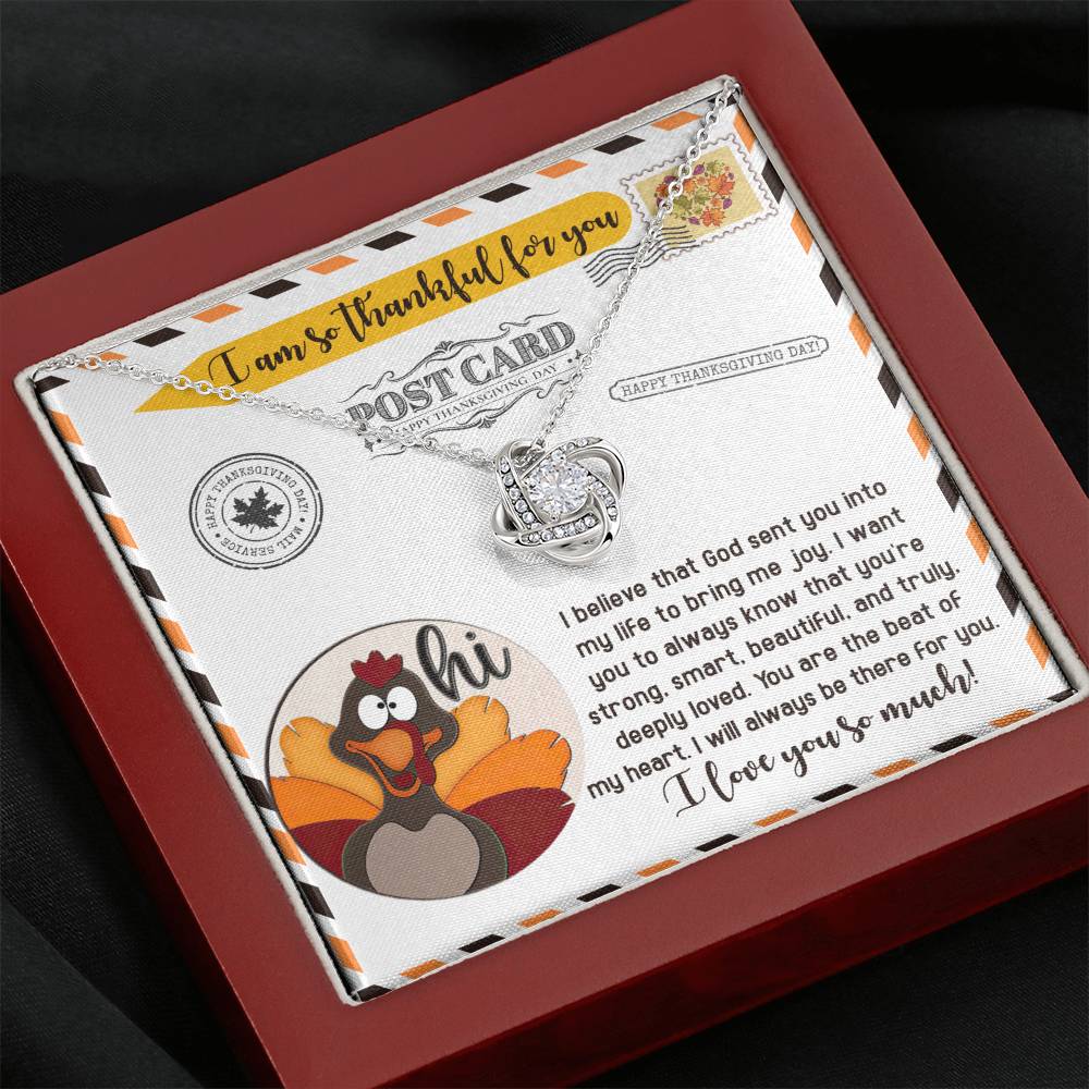 Thanksgiving The Beat Love Knot Necklace