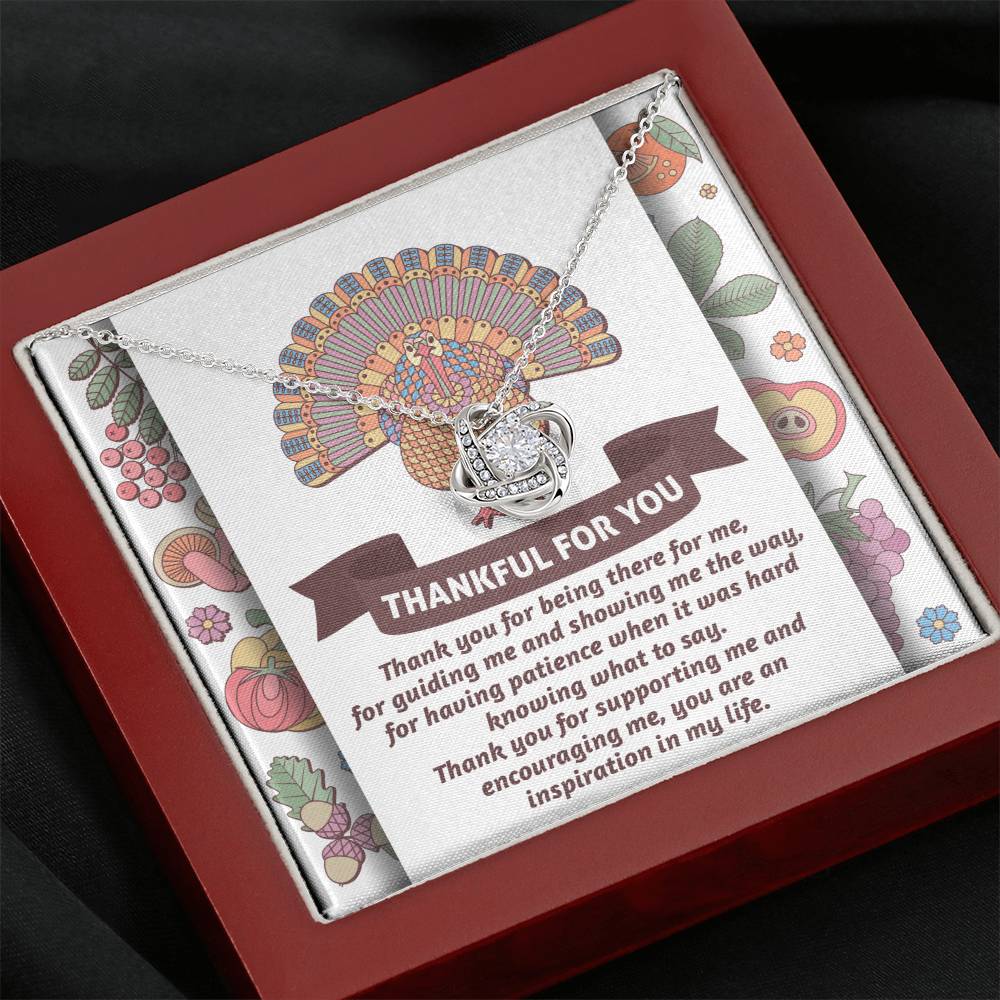 Thanksgiving There For Me Love Knot Necklace