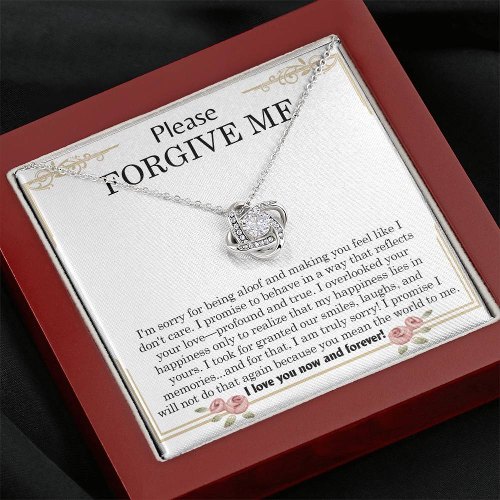 Sorry Profound And True Love Knot Necklace