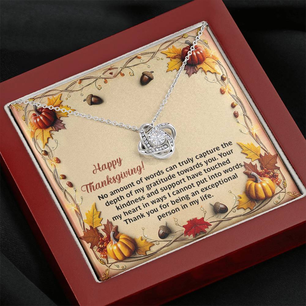 Thanksgiving Put Into Words Love Knot Necklace