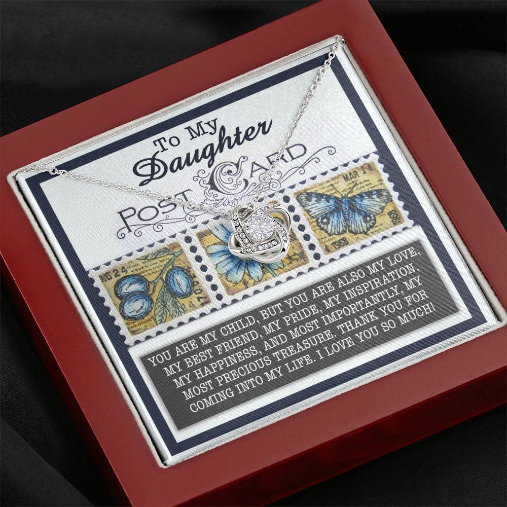 Daughter Precious Treasure Love Knot Necklace