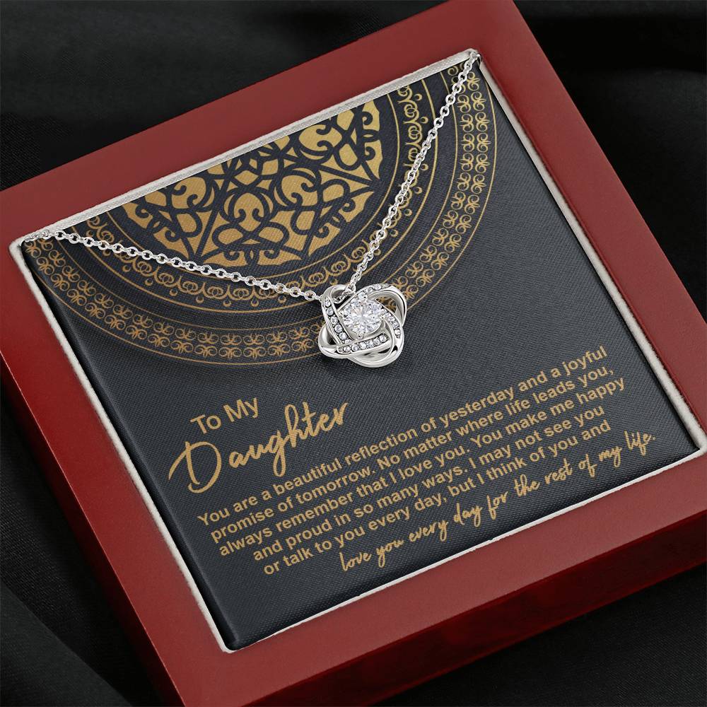 Daughter Beautiful Reflection 2 Love Knot Necklace