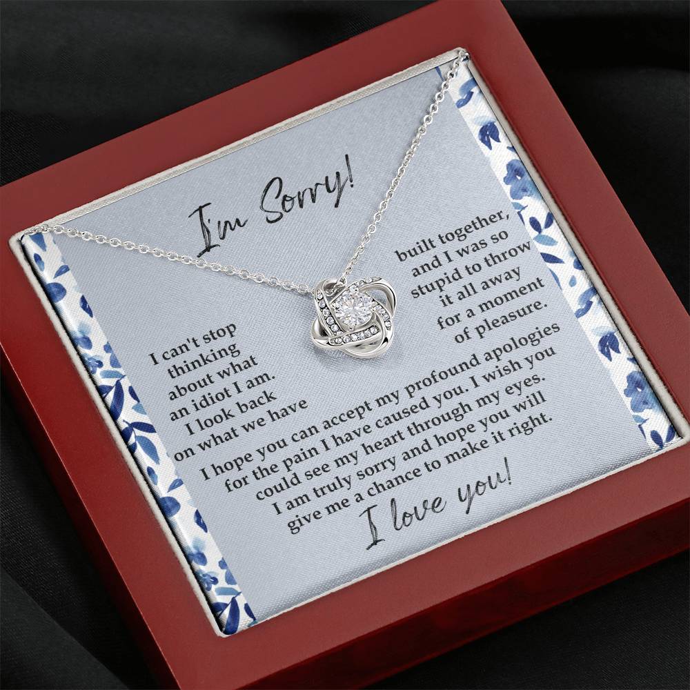 Sorry Through My Eyes Love Knot Necklace