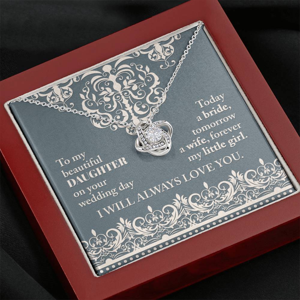 Daughter Wedding Always Love You Love Knot Necklace