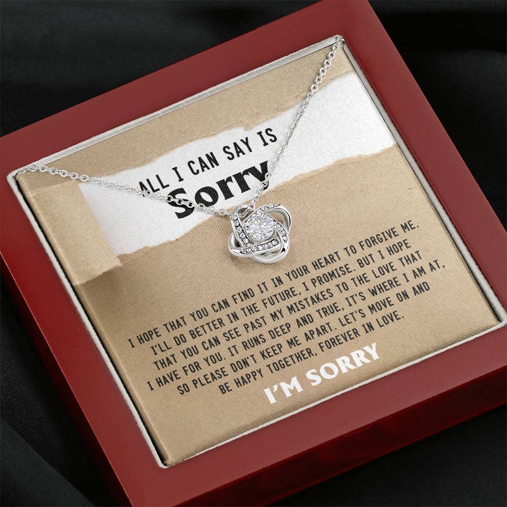 Sorry Keep Me Apart Love Knot Necklace