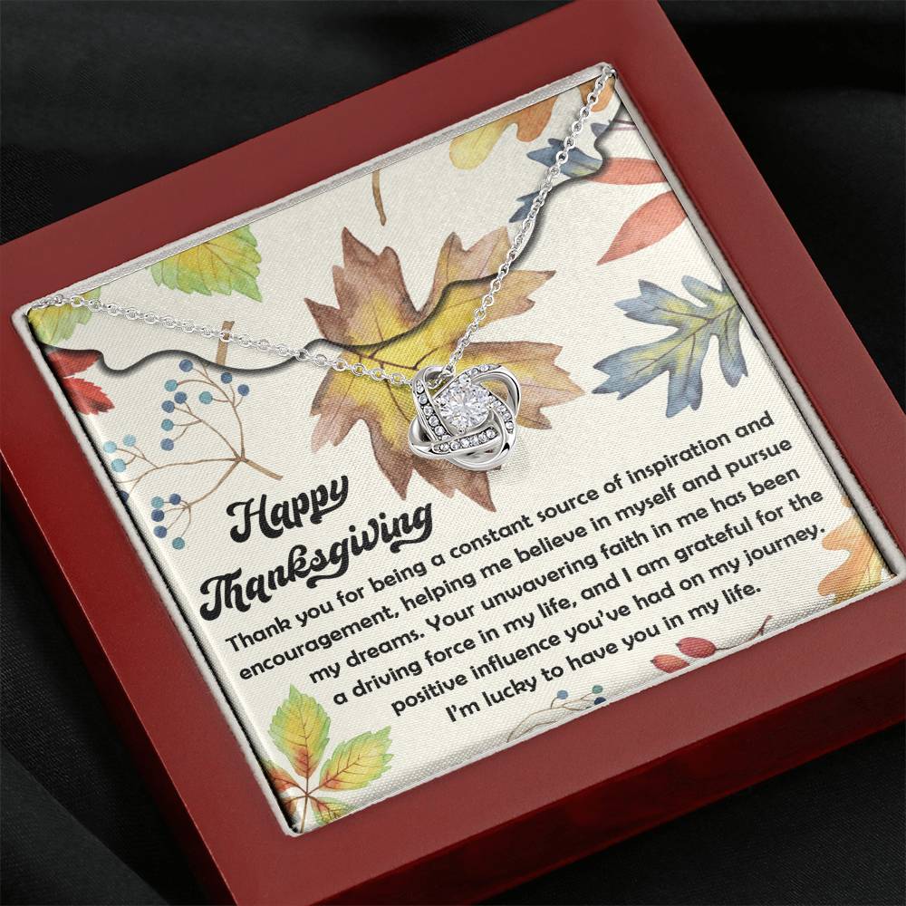 Thanksgiving On My Journey Love Knot Necklace