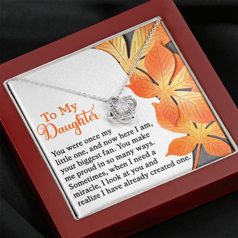Daughter Here I Am Love Knot Necklace