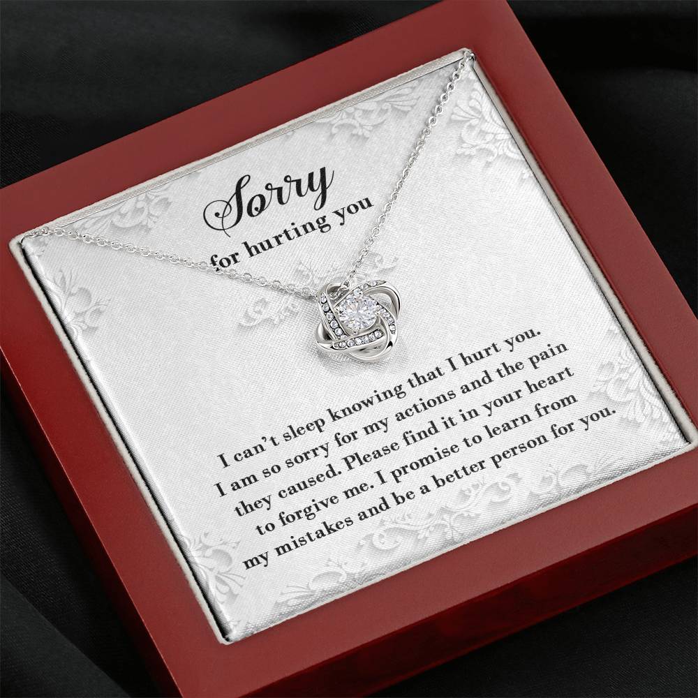 Sorry Can’t Sleep Love Knot Necklace