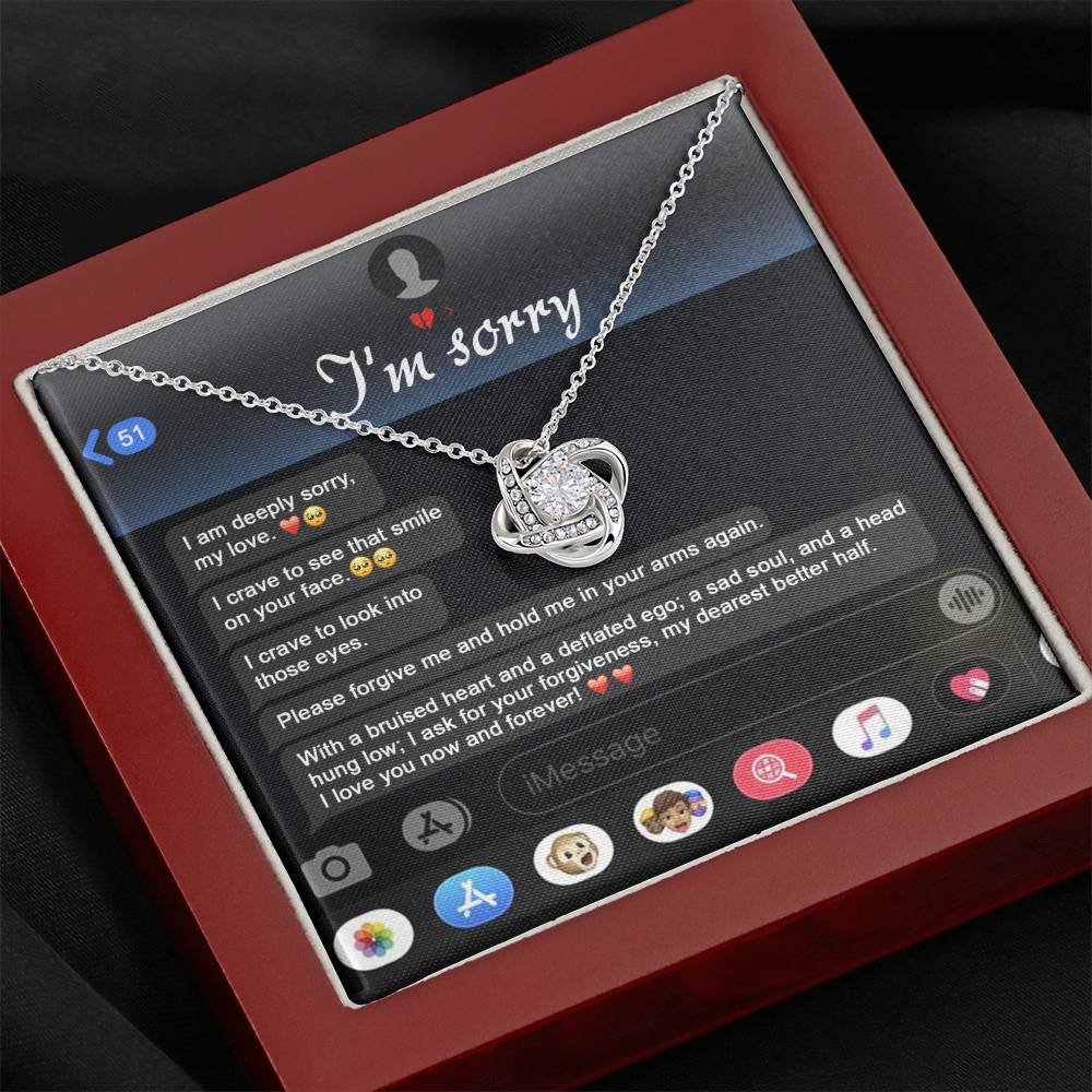 Sorry Rebuild Our Connection Love Knot Necklace