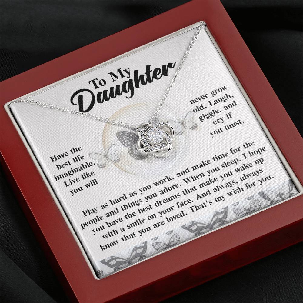 Daughter My Wish Love Knot Necklace