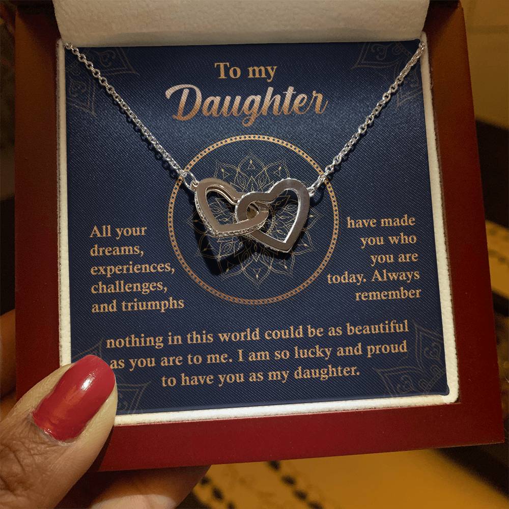 Daughter All Your Dreams Interlocking Hearts Necklace