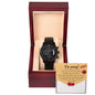 Sorry Breaks My Heart Black Chronograph Watch