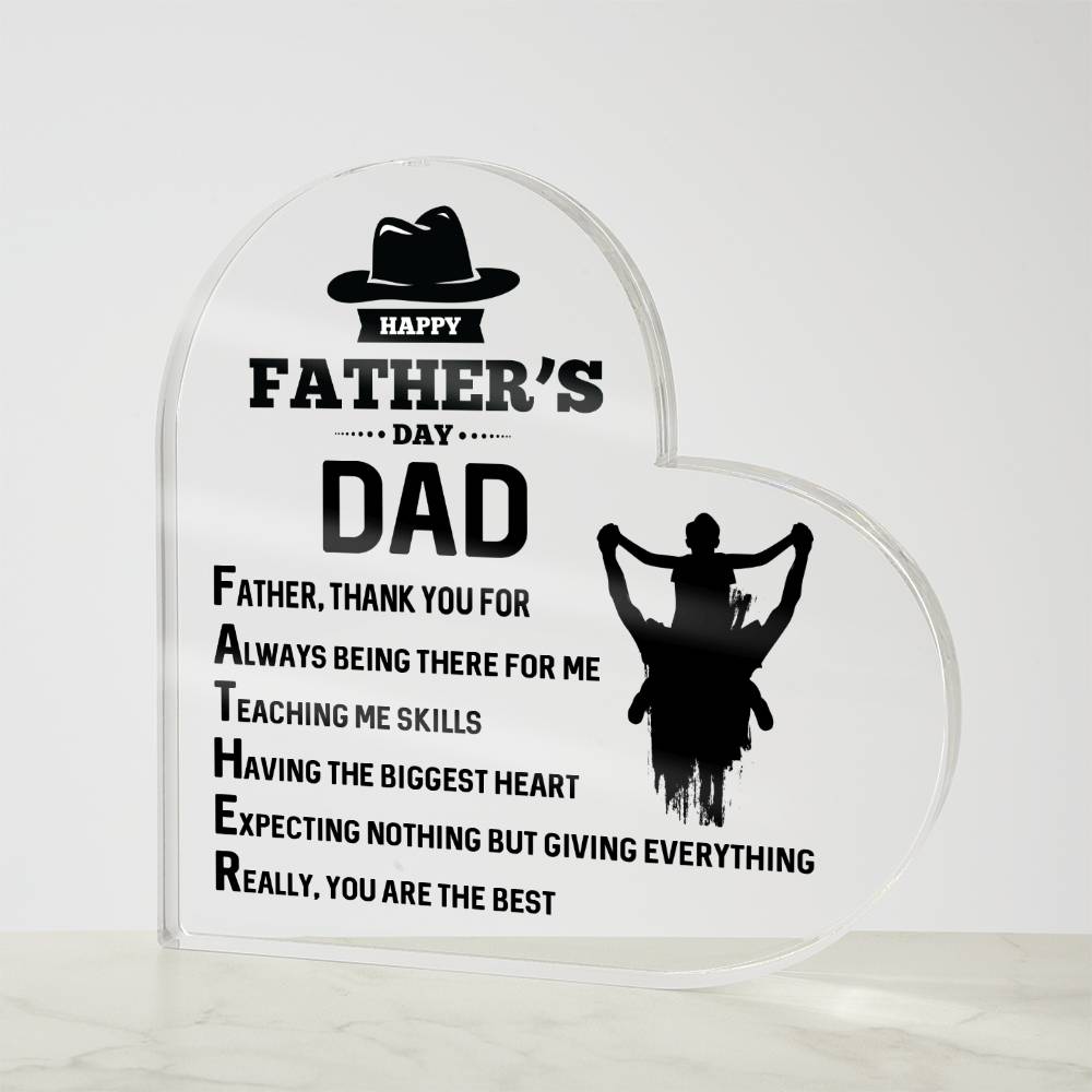 DAD, THANK YOU Acrylic Heart