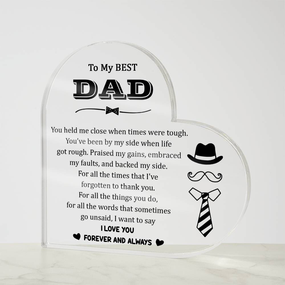 Best Dad Daughter for Dad Gift Acrylic Heart