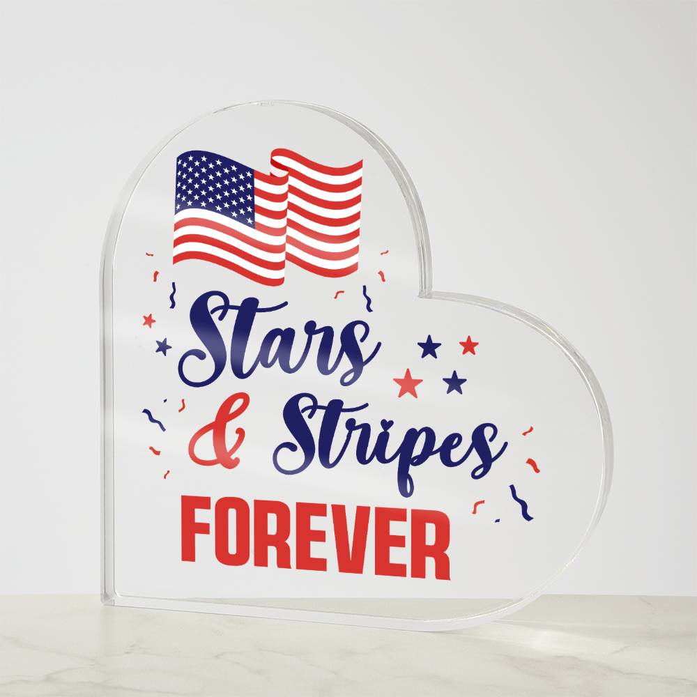 STARS AND STRIPES FOREVER 2 Acrylic Heart