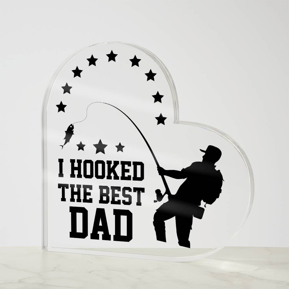 Best Fishing Dad Acrylic Heart