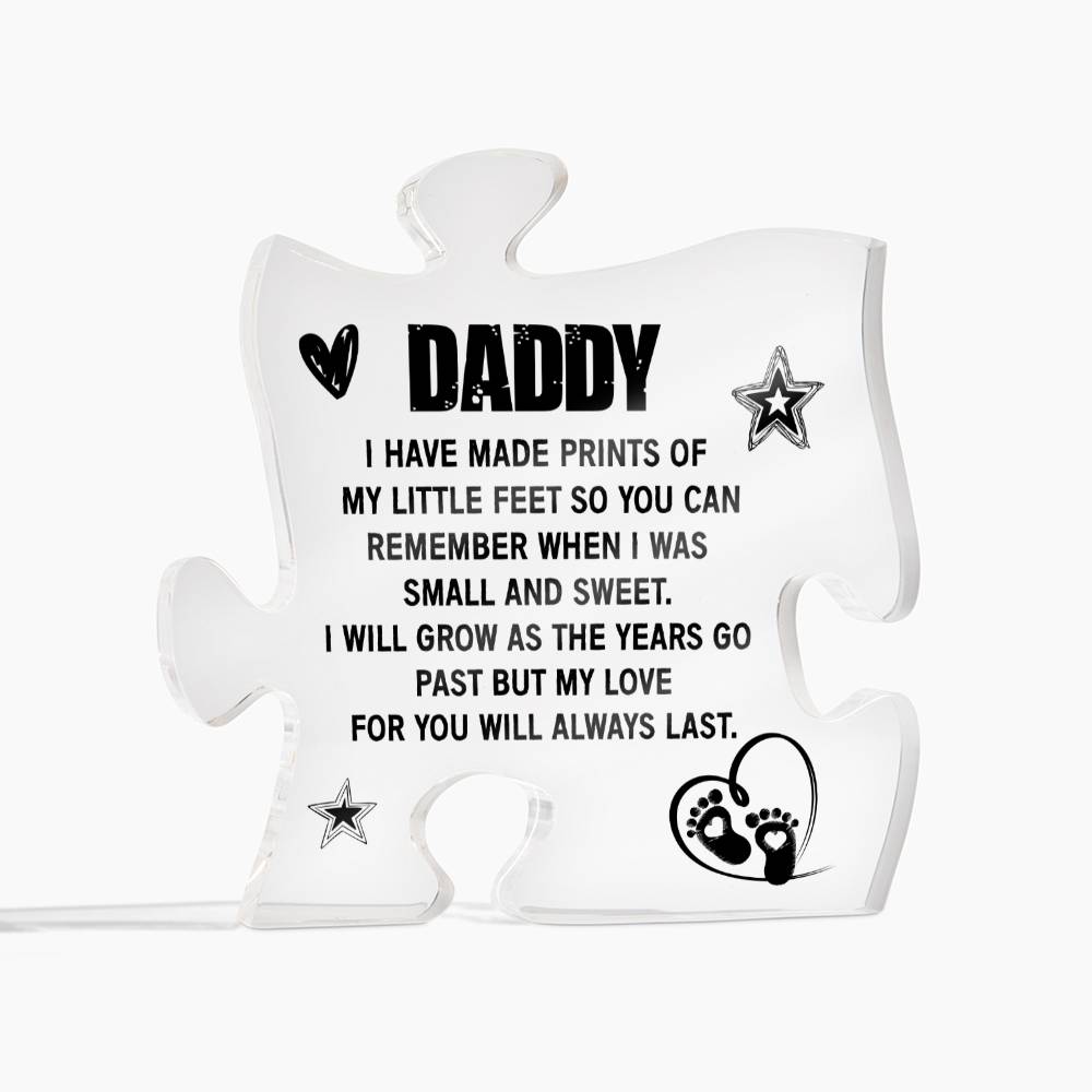 Daddy Prints Of My Little Feet Acrylic Puzzle