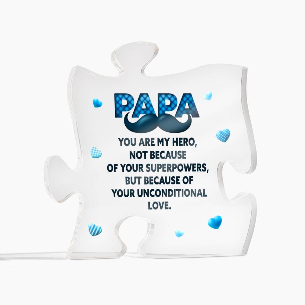 Papa You Are My Hero Acrylic Puzzle
