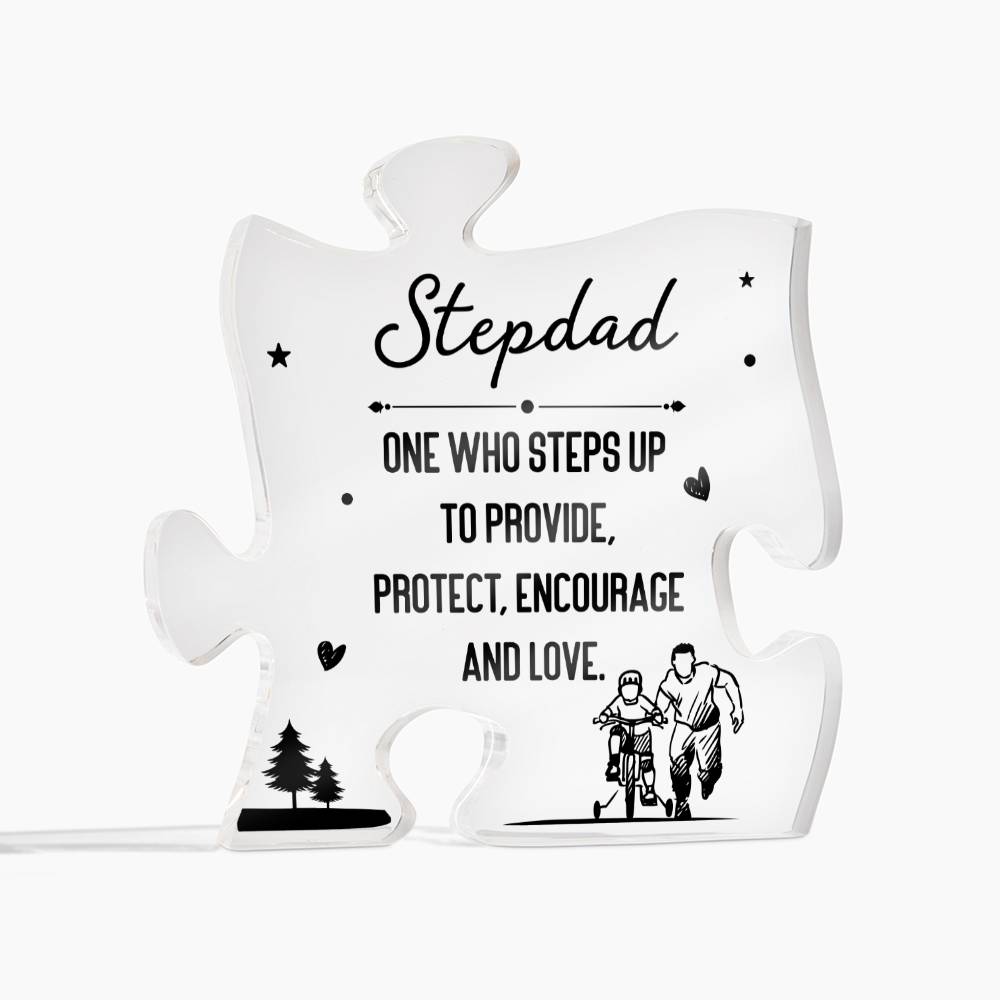 Stepdad One Who Steps Up Acrylic Puzzle