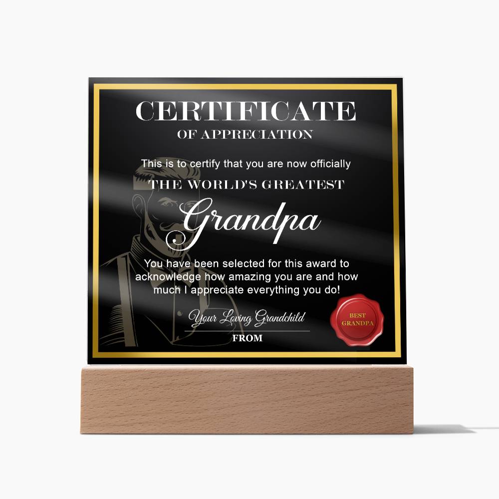 Grandpa Worlds Greatest -Acrylic Square