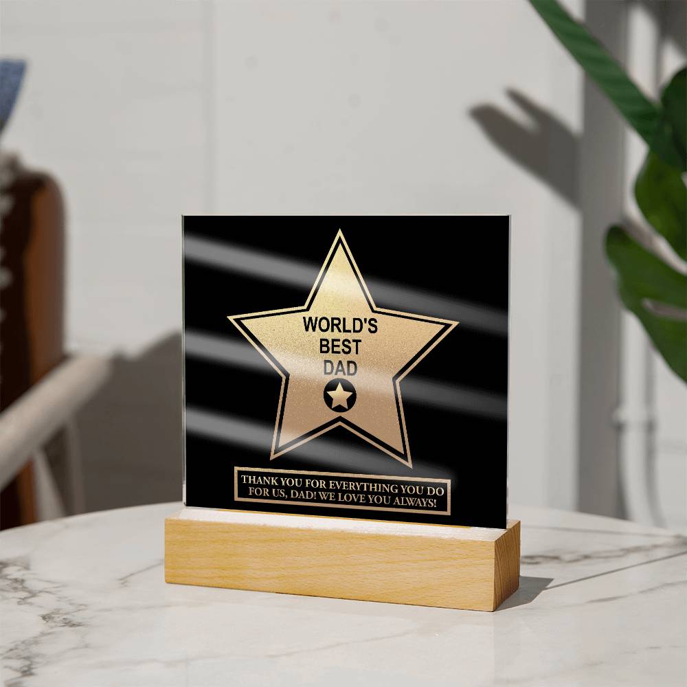 Dad Worlds Best Dad - Acrylic Square