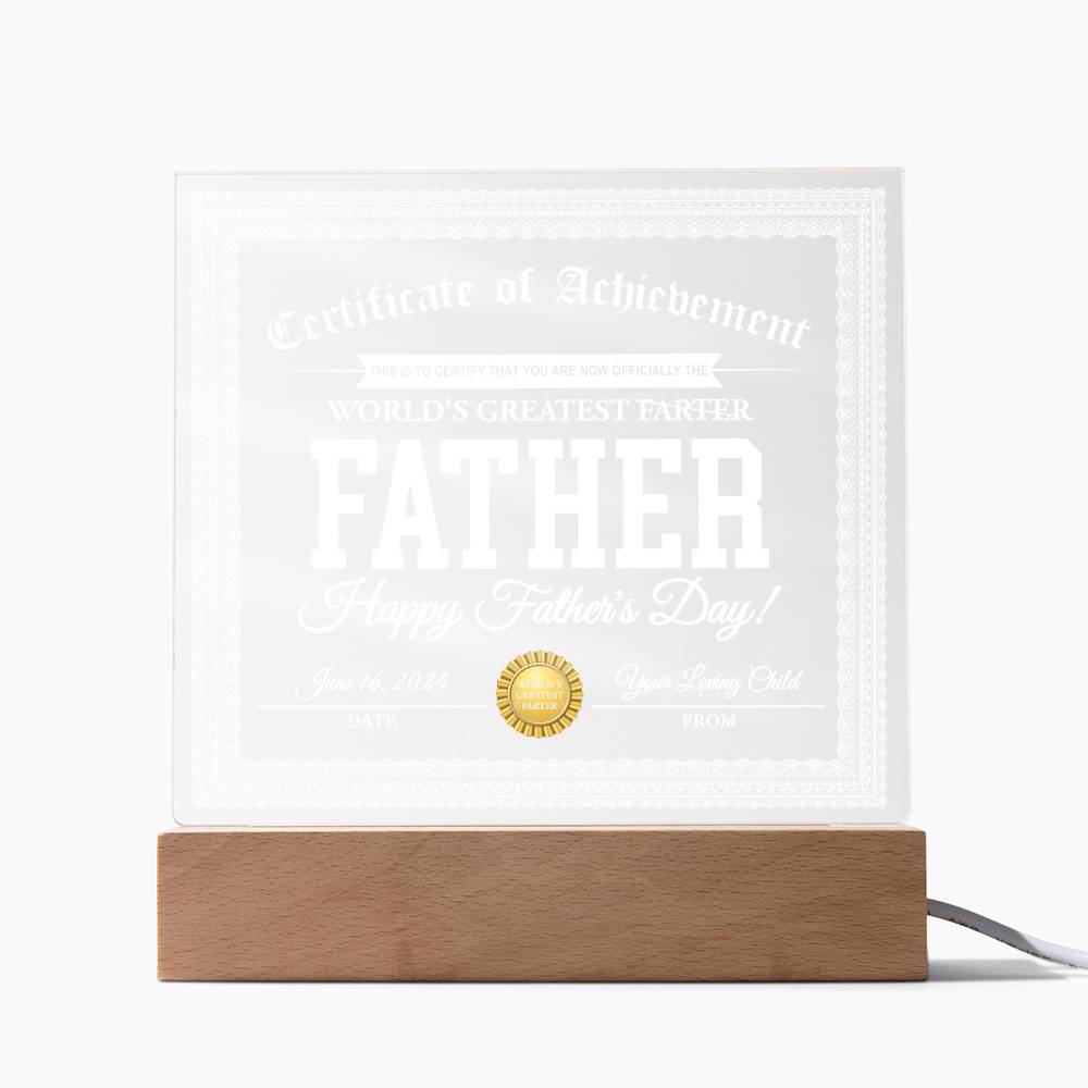 Dad Worlds Greatest Farter - Acrylic Square