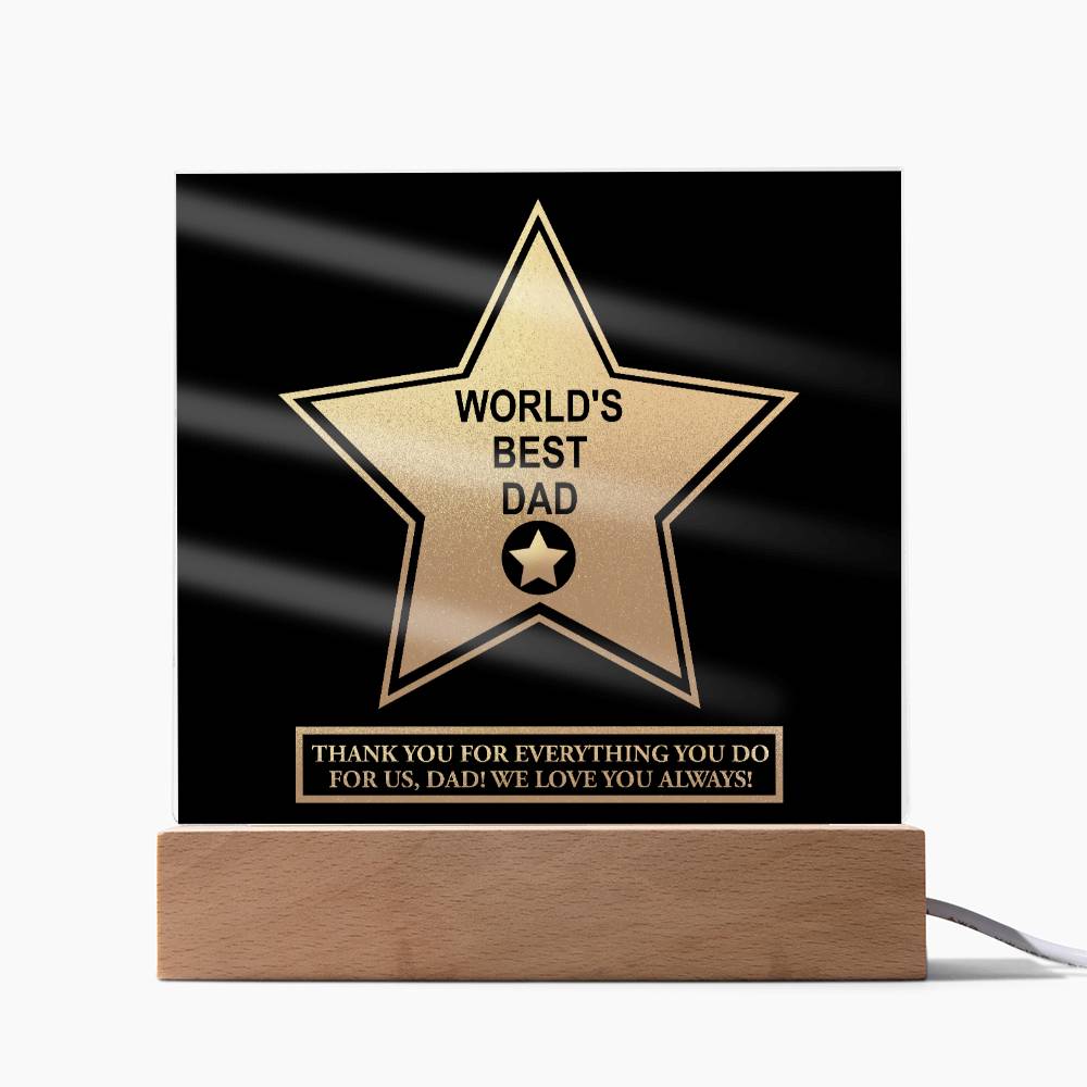 Dad Worlds Best Dad - Acrylic Square