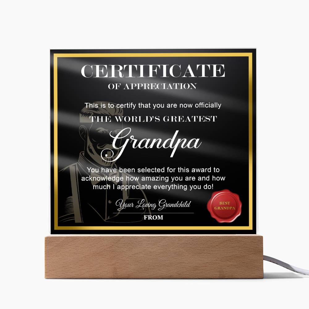Grandpa Worlds Greatest -Acrylic Square