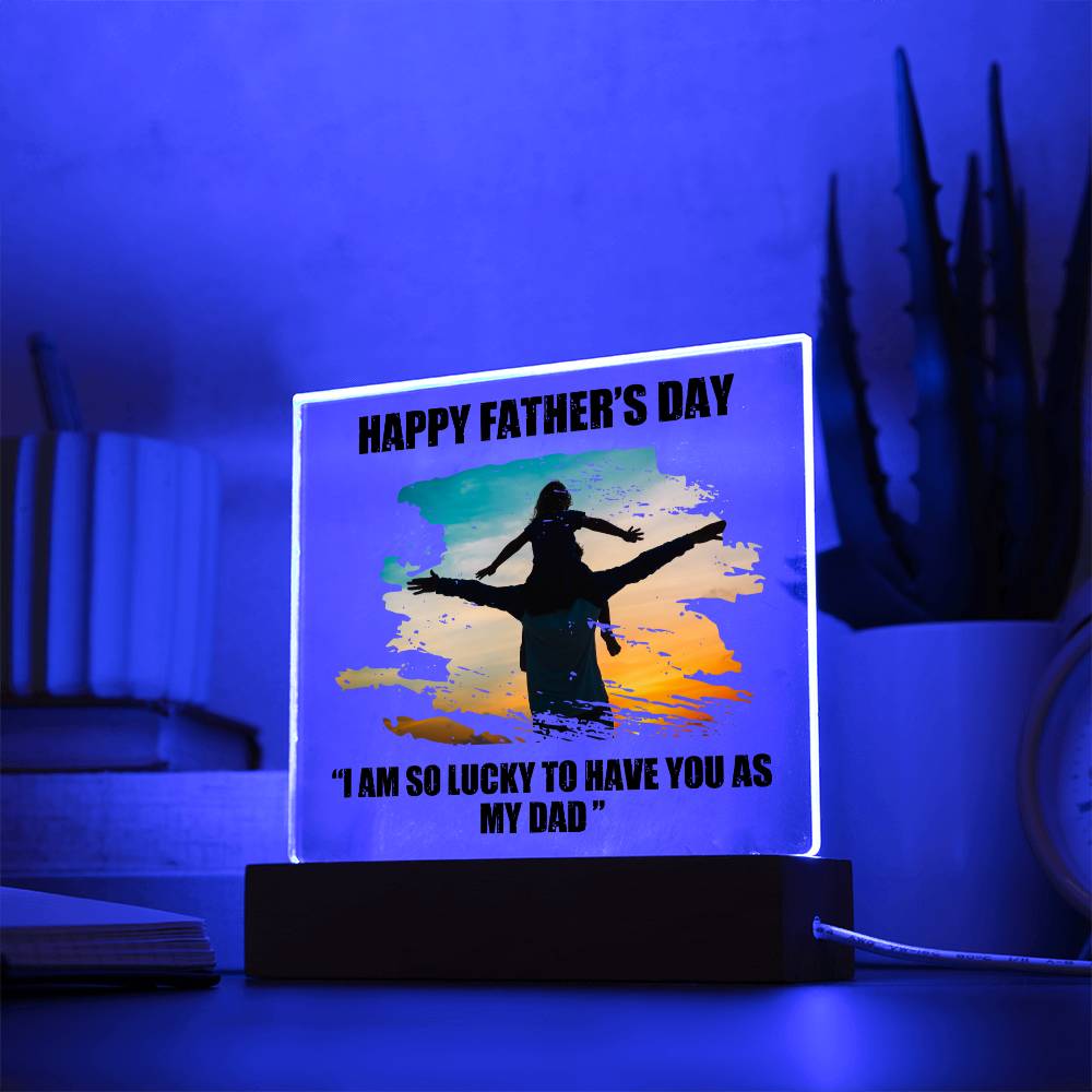 Father's Day Lucky Dad Acrylic Square