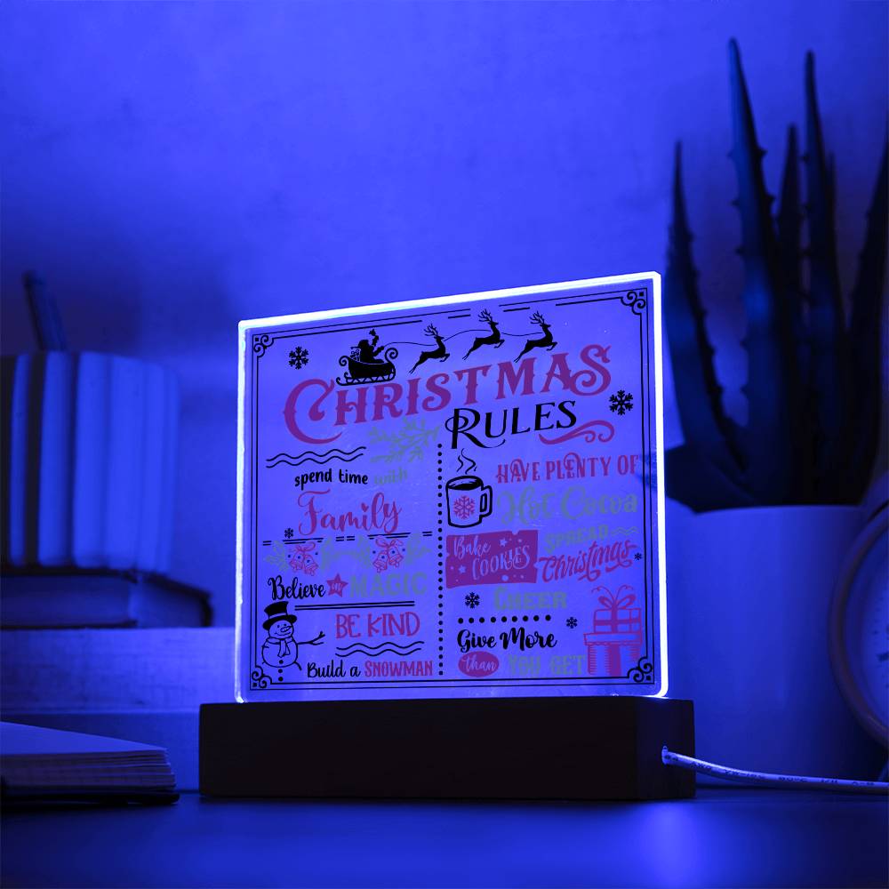 Christmas Rules Acrylic Square