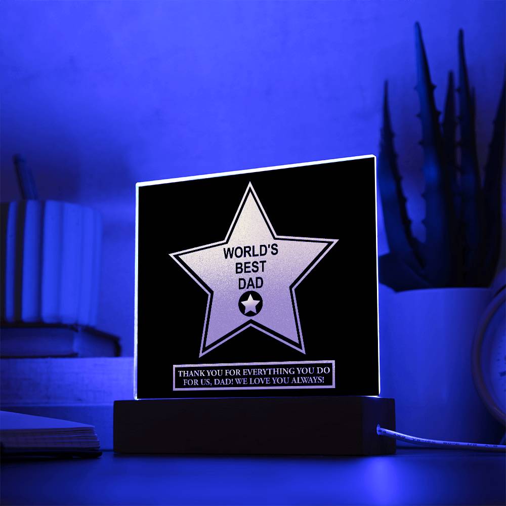 Dad Worlds Best Dad - Acrylic Square