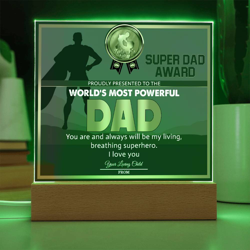 Dad Super Dad Award - Acrylic Square