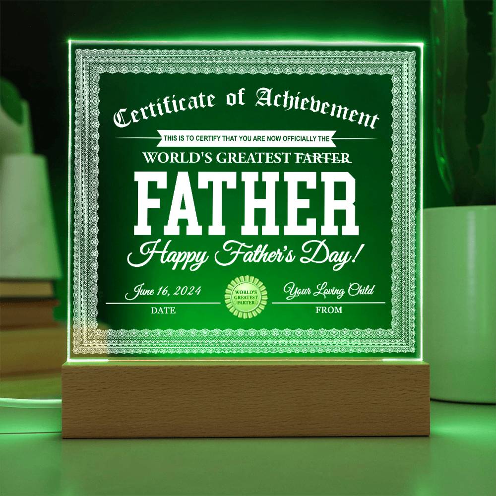 Dad Worlds Greatest Farter - Acrylic Square