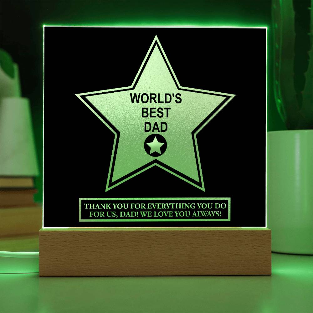 Dad Worlds Best Dad - Acrylic Square