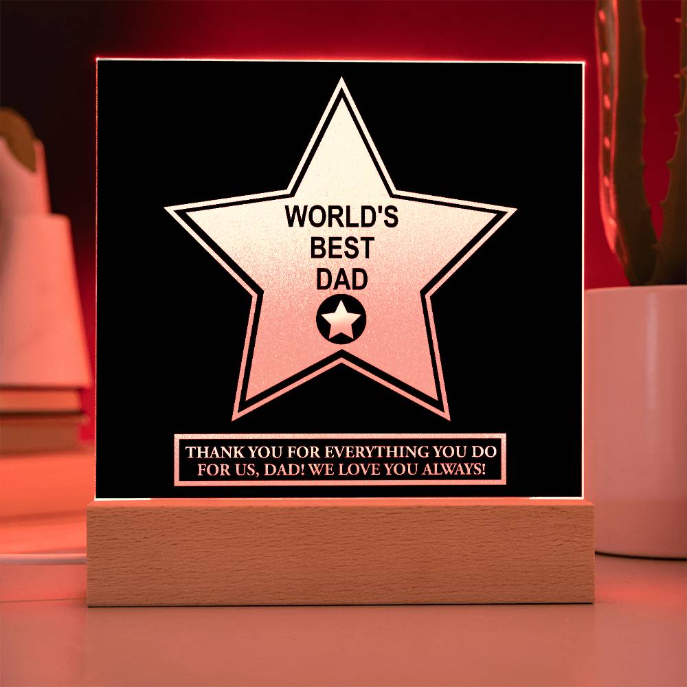 Dad Worlds Best Dad - Acrylic Square