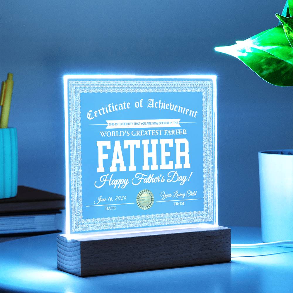 Dad Worlds Greatest Farter - Acrylic Square