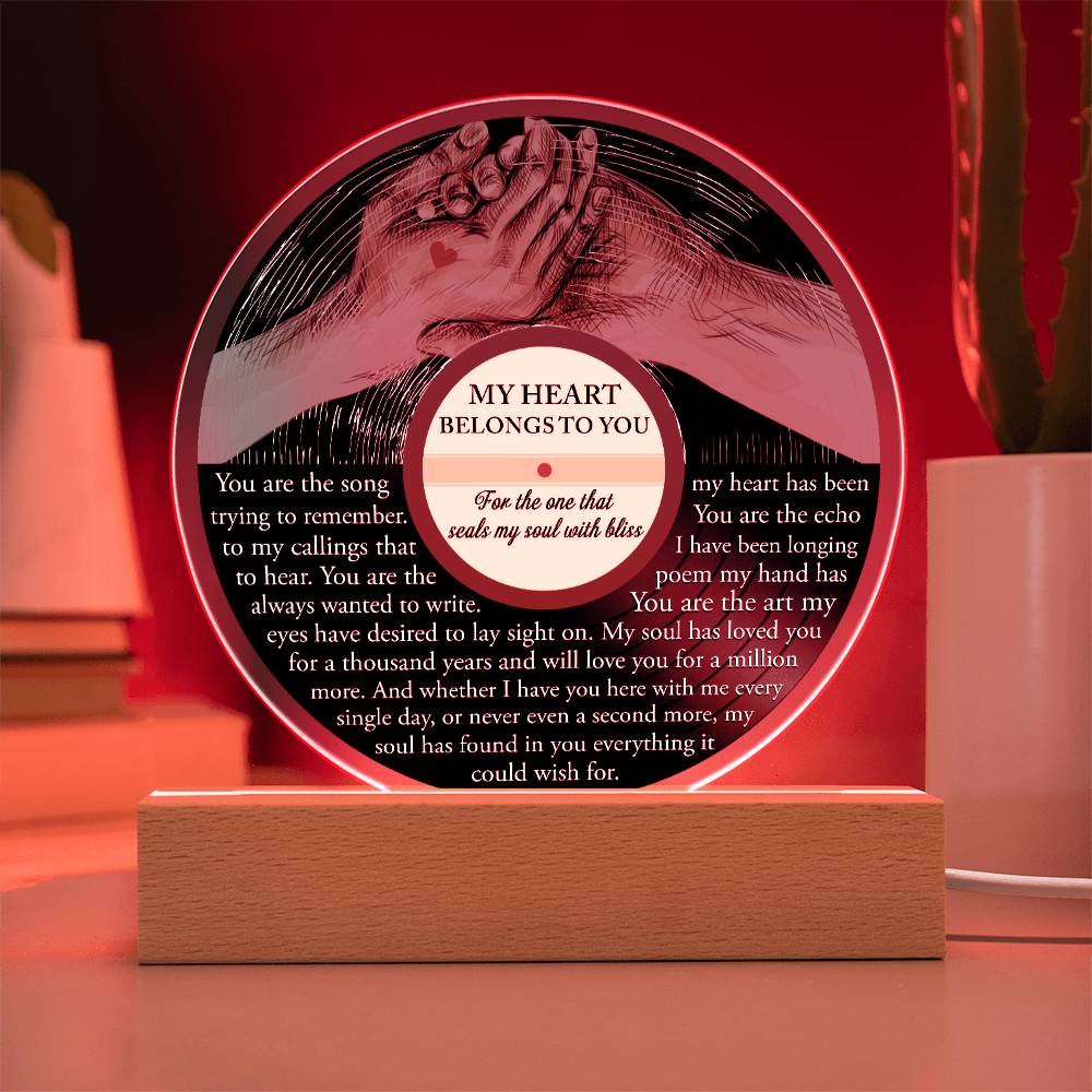 Gift For Soulmate - Belongs To You Acrylic Circle