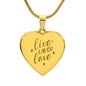 Live Laugh Love Engraved Heart Necklace
