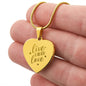 Live Laugh Love Engraved Heart Necklace