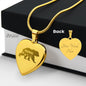 Mama Bear Engraved Heart Necklace