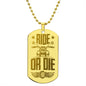Ride or Die Engraved Dog Tag Necklace