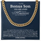 Bonus Son Forever Cherish Darkblue Cuban Link Chain