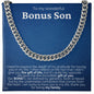 Bonus Son Gift Of Life Blue Cuban Link Chain