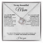Mom My Hero White Love Knot Necklace