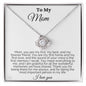 Mom First Love White Love Knot Necklace