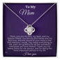Mom First Love Violet Love Knot Necklace