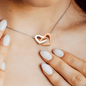 Mommy Your & Mine Heart Interlocking Hearts Necklace